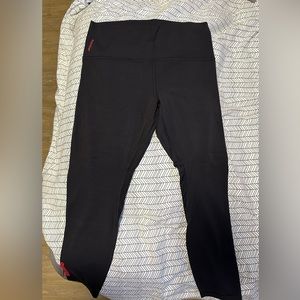 Lululemon 25” Membership Align Pant in black with red detail (Size 12)